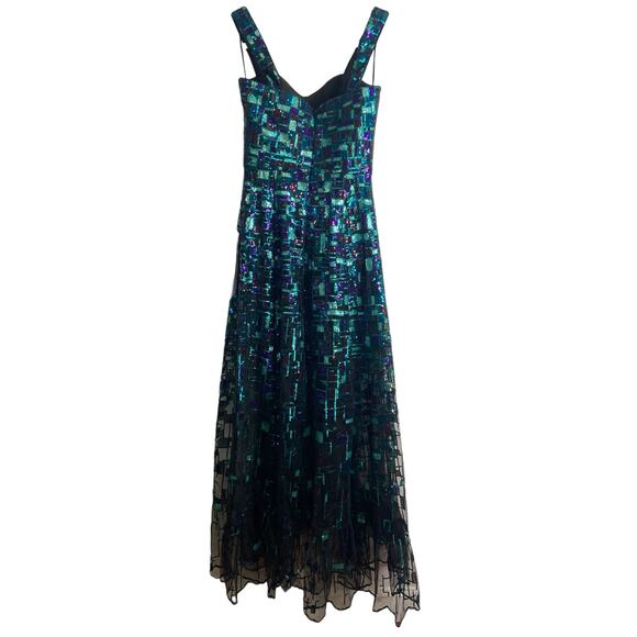 Dress The Population Anabel Sequin Geometric Fit & Flare Modern Princess Gown XS - Picture 9 of 14